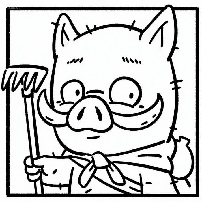 heo chư bát giới tô màu cho bé