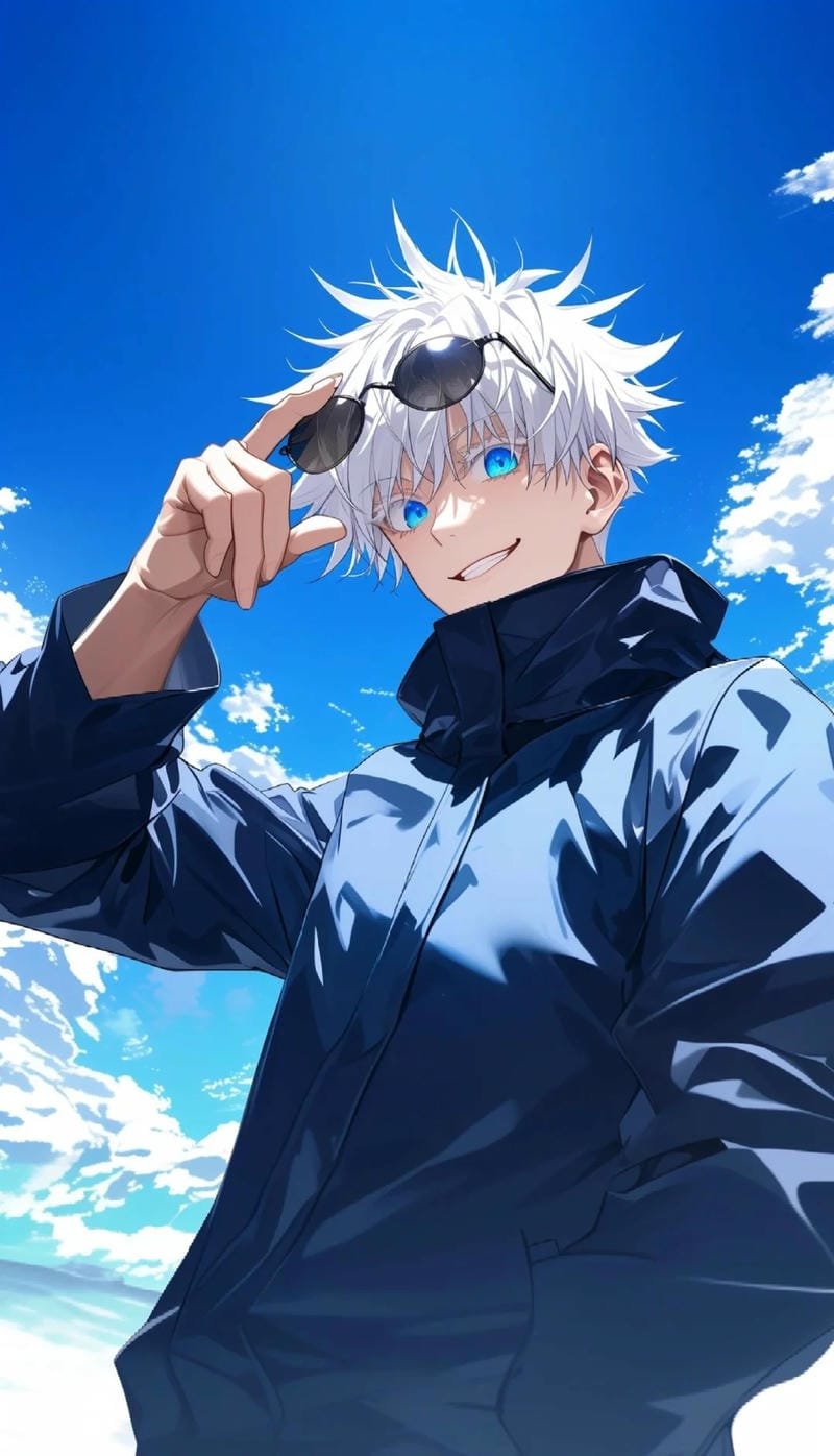 hình Gojo Satoru đeo kính