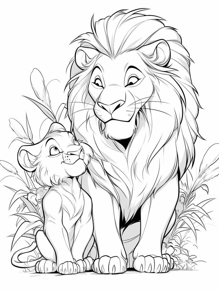 hình ảnh tô sư tử dễ vẽ cho trẻ mới học tô