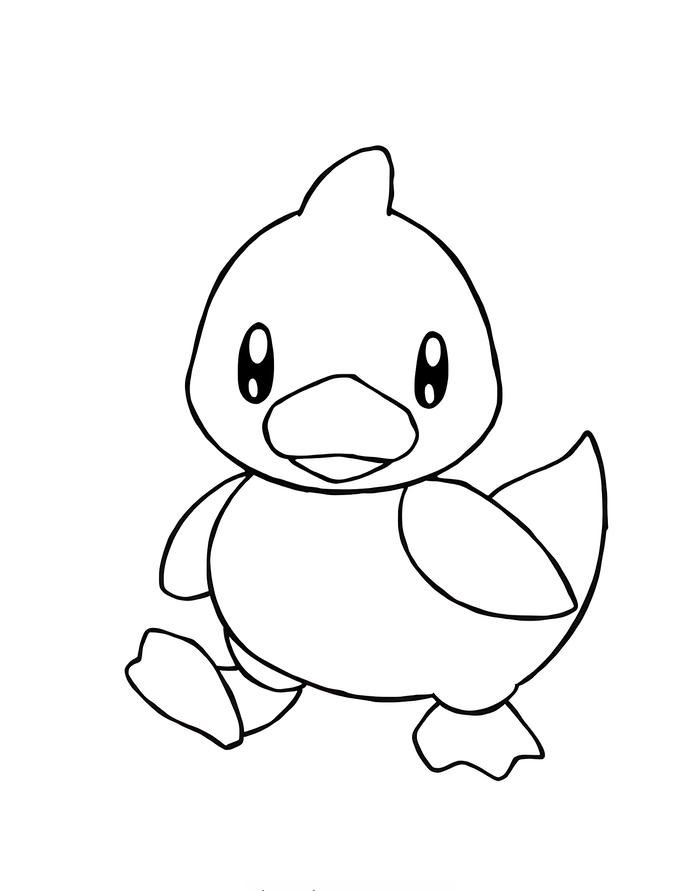 hình đen trắng con vịt đang đi bộ