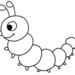 hình đen trắng sâu đội nón ngộ nghĩnh cho trẻ