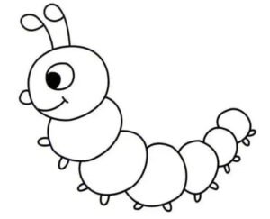 hình đen trắng sâu đội nón ngộ nghĩnh cho trẻ