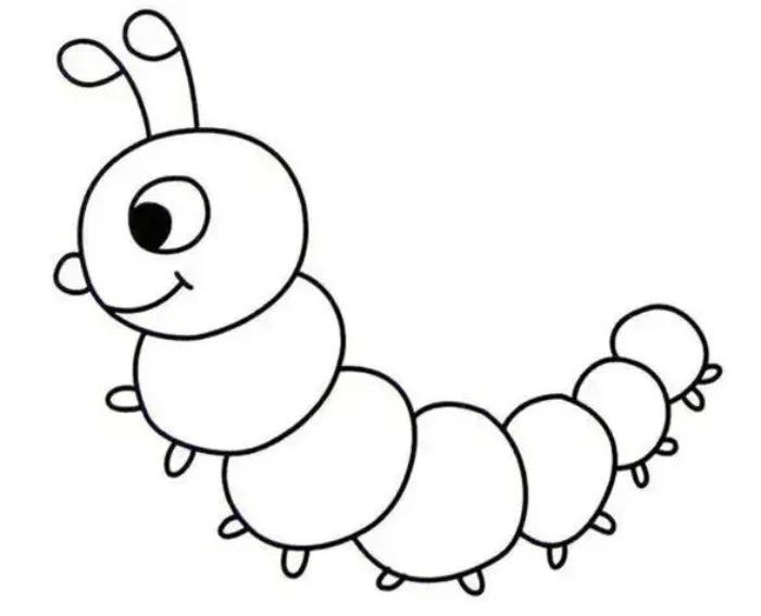 hình đen trắng sâu đội nón ngộ nghĩnh cho trẻ