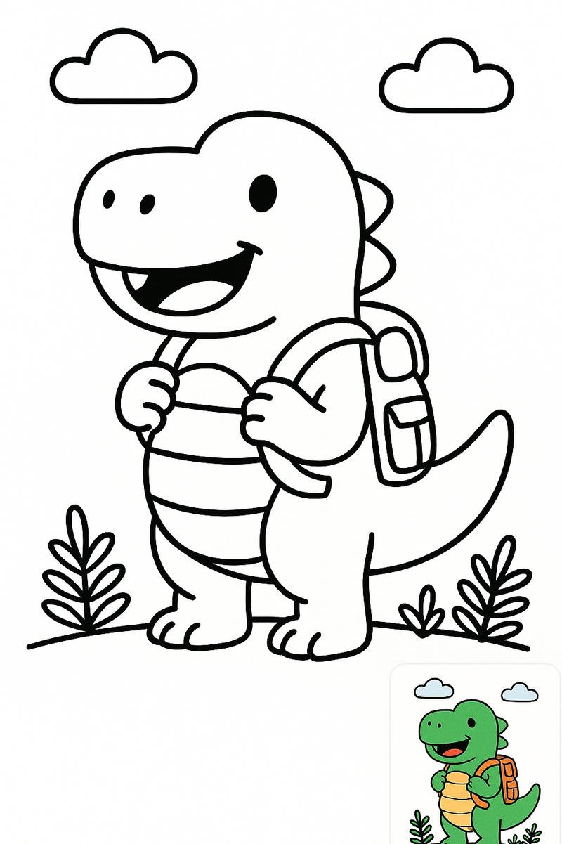 hình khủng long tô màu miễn phí