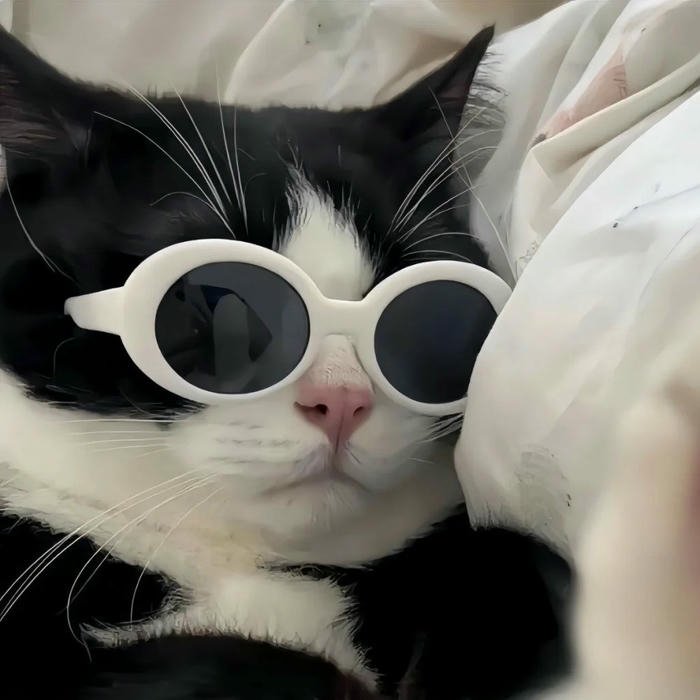 hình mèo vô tri avatar tông màu sáng