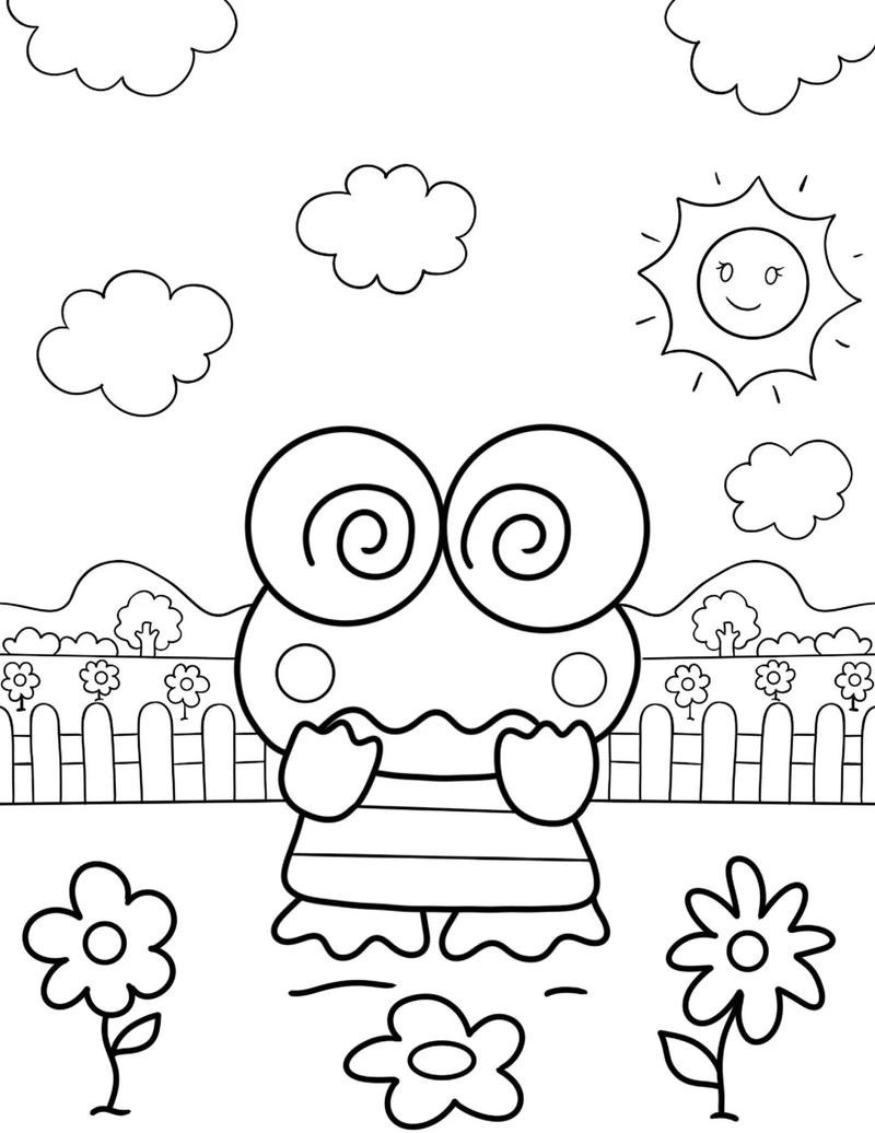 hình minh họa con ếch lông xanh dễ vẽ