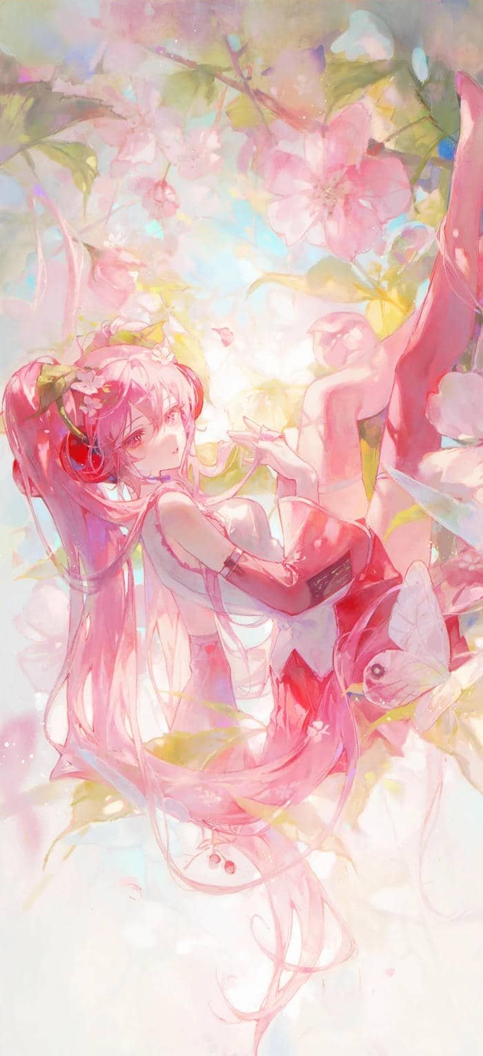 hình nền anime nữ tóc dài