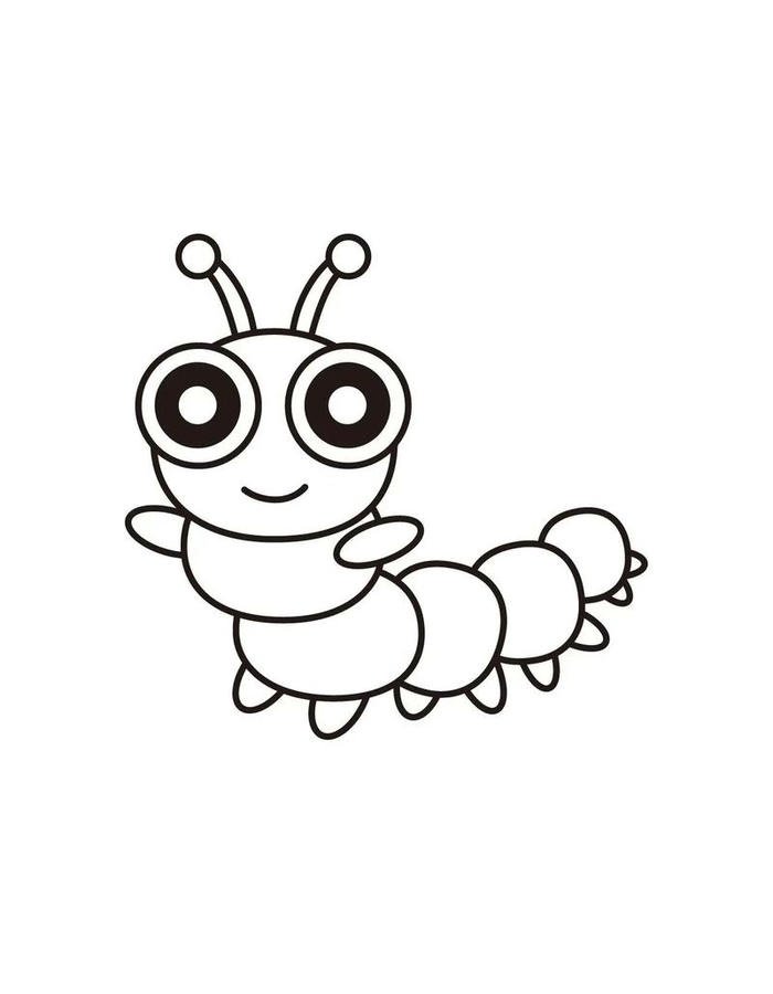 hình nét đơn con sâu đang cười tươi