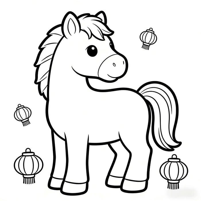 hình tập tô con ngựa dành cho trẻ nhỏ