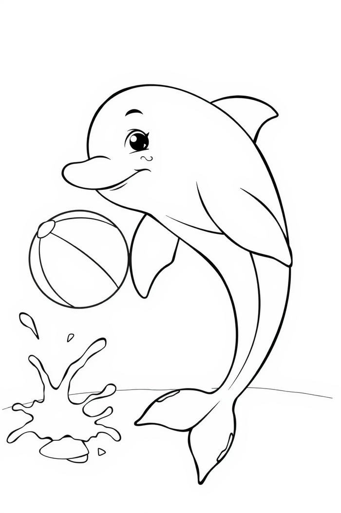 hình tô cá heo đang bơi nhẹ nhàng