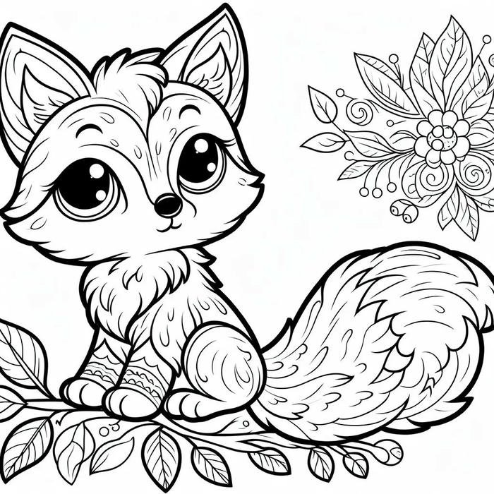 hình tô màu cáo đáng yêu