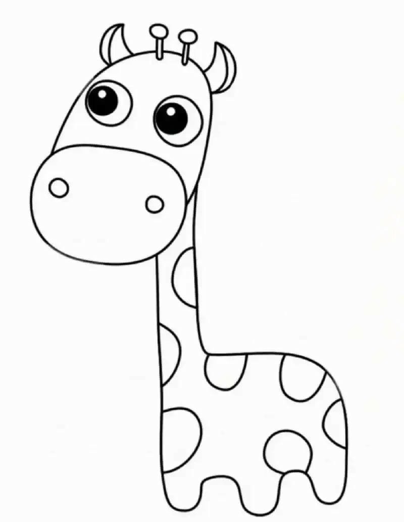 hình tô màu hươu cao cổ cho bé tập