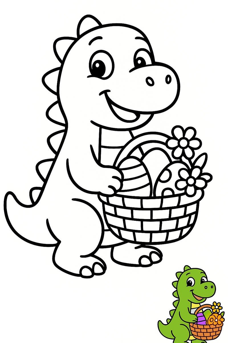 hình tô màu khủng long cách điệu