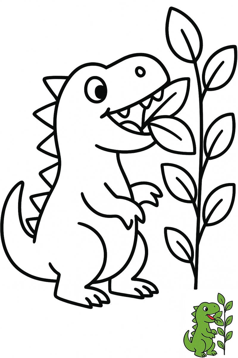 hình tô màu khủng long cho bé sáng tạo
