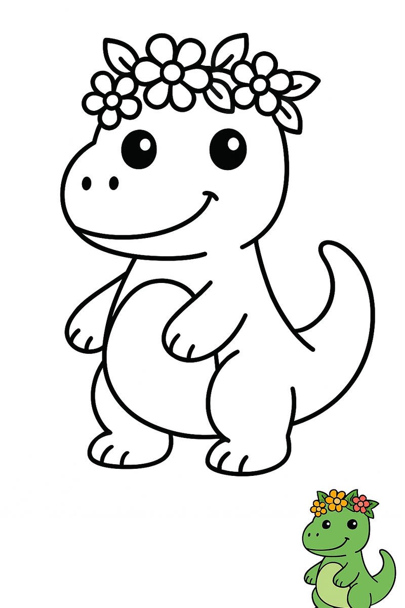hình tô màu khủng long cho trẻ em