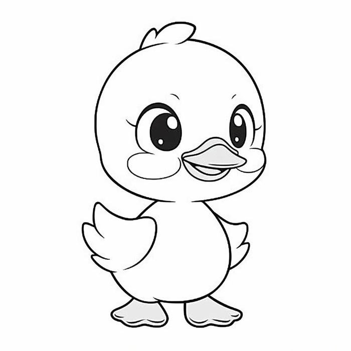 hình tô màu vịt con lông mềm phù hợp trẻ nhỏ