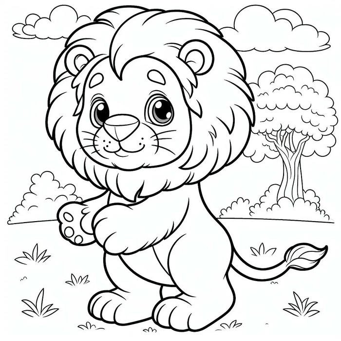 hình tô sư tử có nhiều họa tiết để bé thử sức