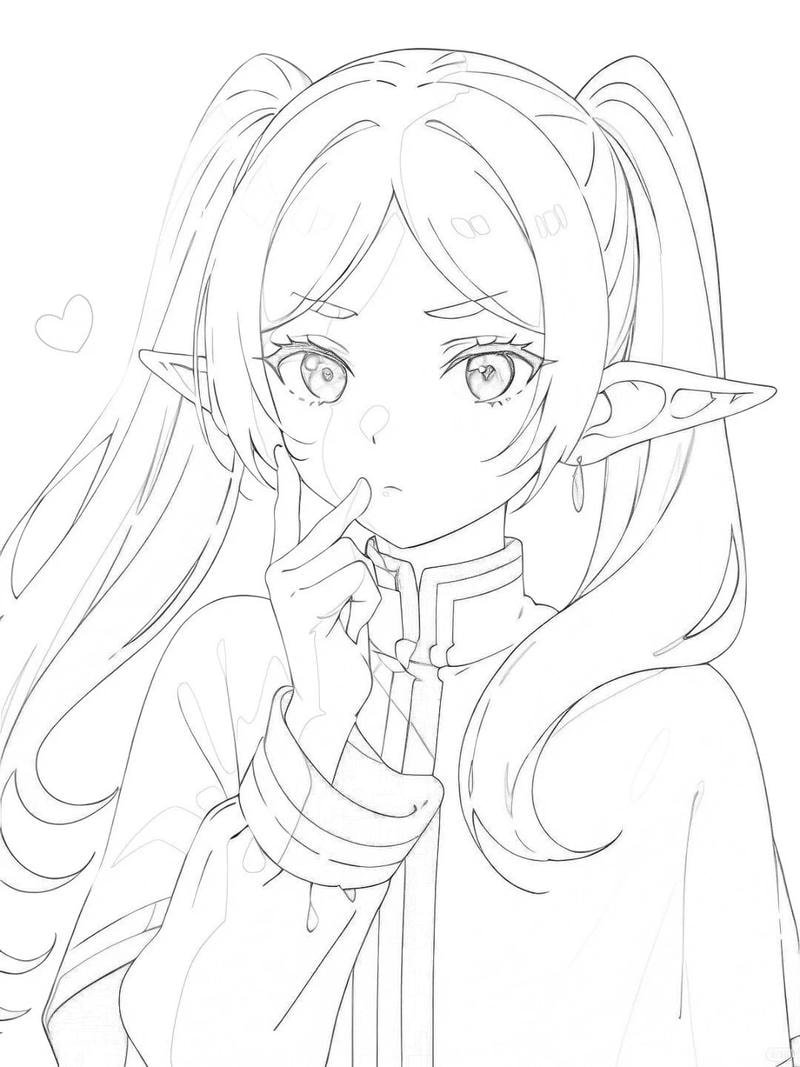 hình vẽ anime tóc dài