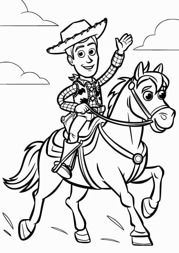 hình vẽ chú ngựa dễ tô dành cho bé trai