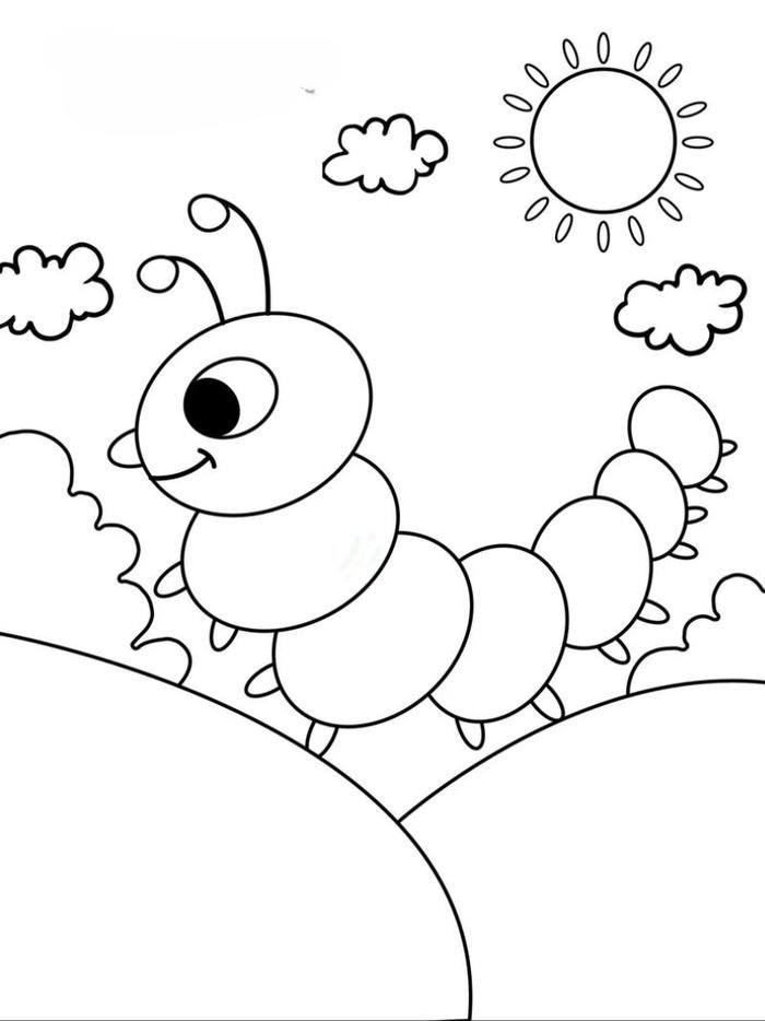 hình vẽ chú sâu có các đốt to rõ ràng