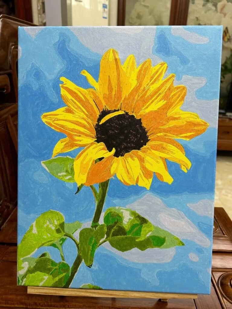 hình vẽ hoa hướng dương đơn giản