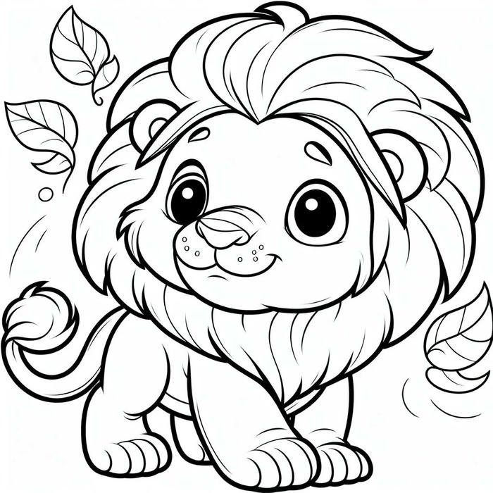 hình vẽ sư tử đực oai vệ cực nổi bật