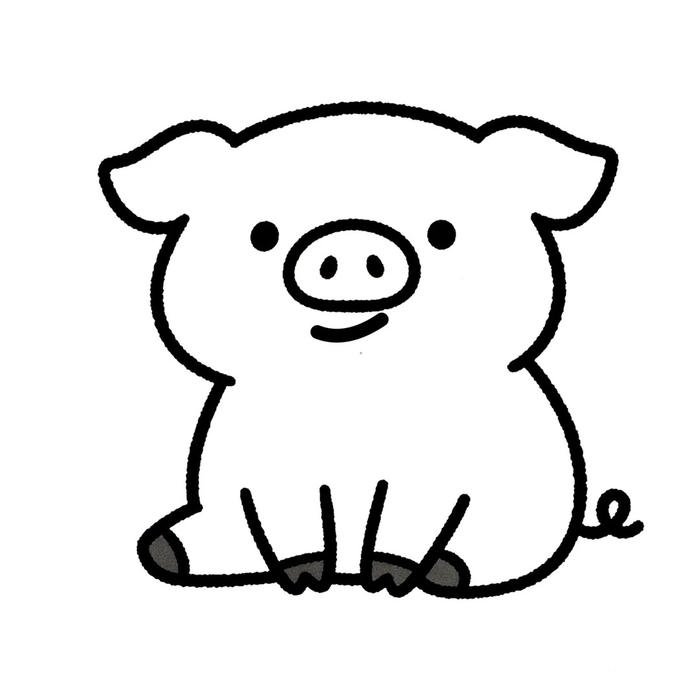 lineart heo nhỏ xinh nét rõ ràng