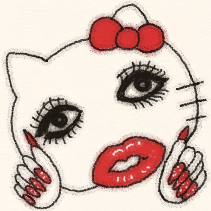 mặt biểu tình hơi quá meme hello kitty bựa