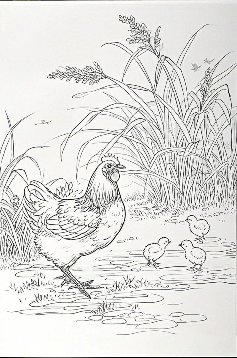 mẫu hình con gà mái siêu dễ dành cho bé