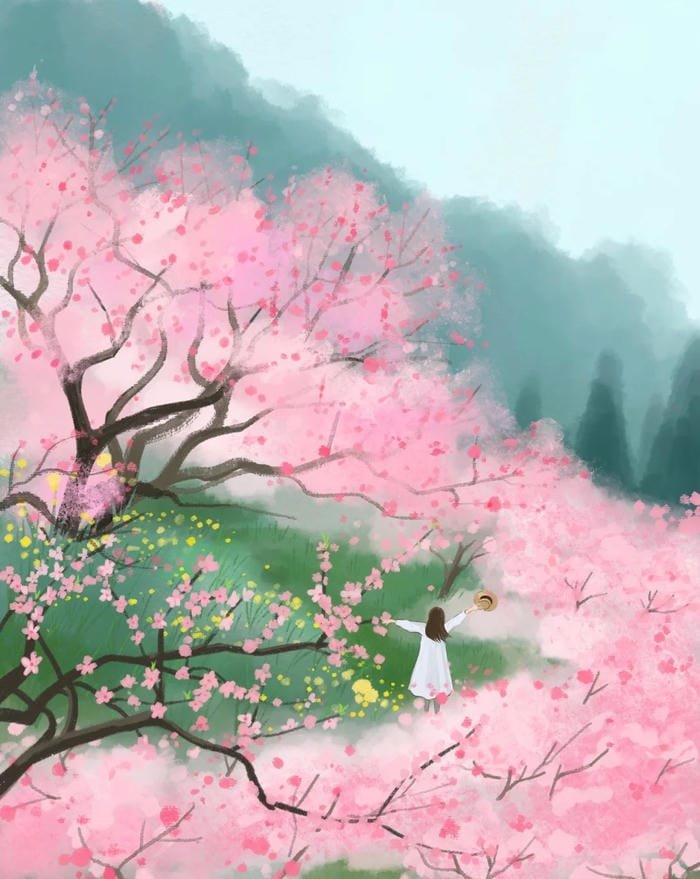 màu nước hoa đào đẹp nhẹ nhàng