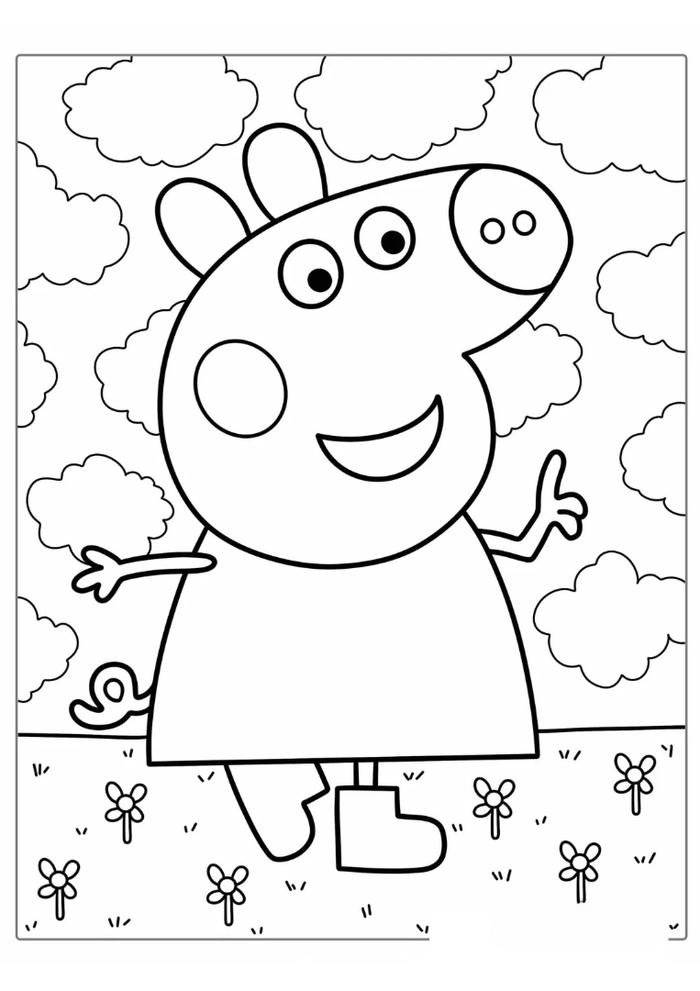 mẫu phác họa heo lông mịn cực dễ tô