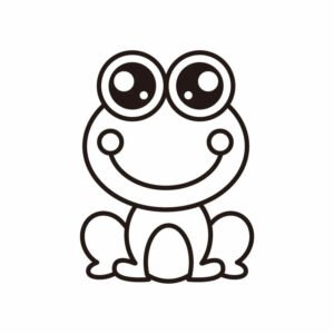 mẫu tô con ếch dễ thương 2 mắt long lanh