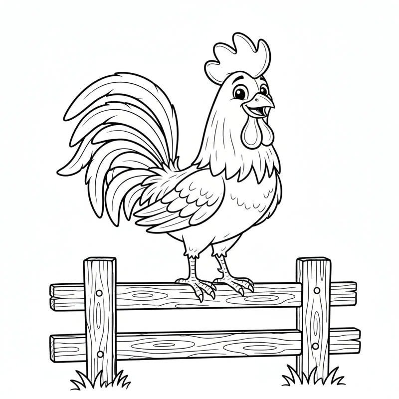 mẫu tô gà trống đơn giản trẻ thích