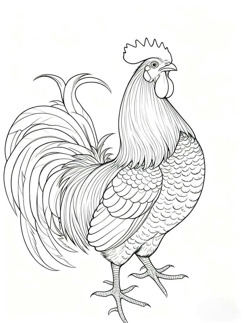 mẫu tô màu con gà mái bé thích