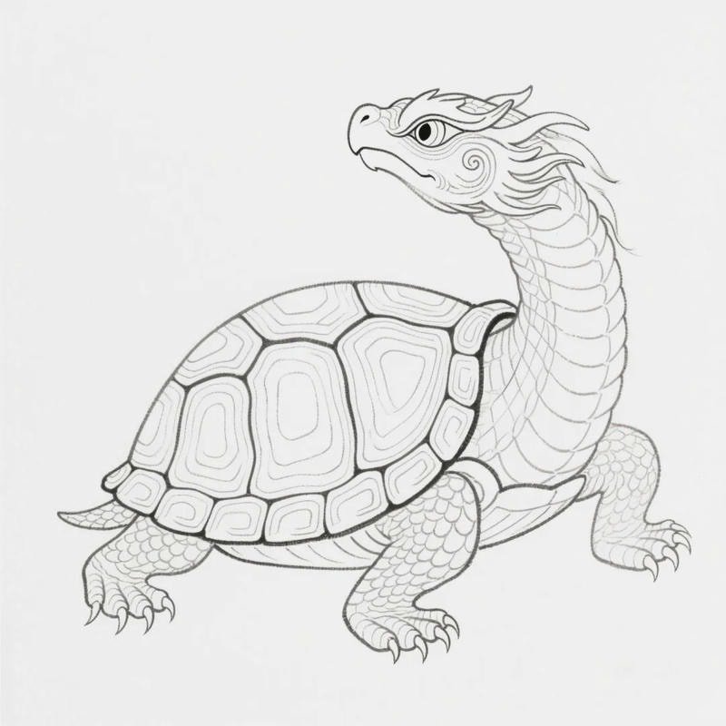 mẫu tô màu con rùa cho bé tập