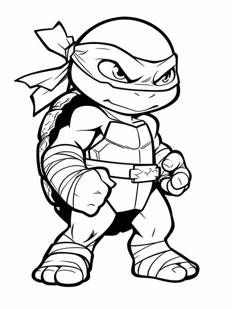 mẫu tô màu ninja rùa xanh đáng yêu nhất