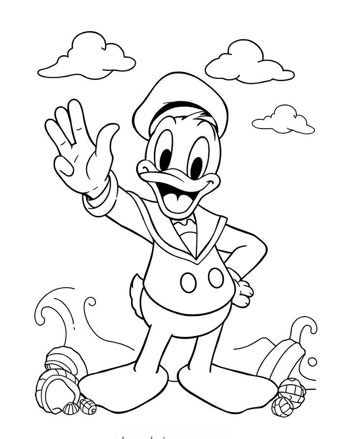 mẫu tô màu vịt ngộ nghĩnh cho trẻ luyện tay