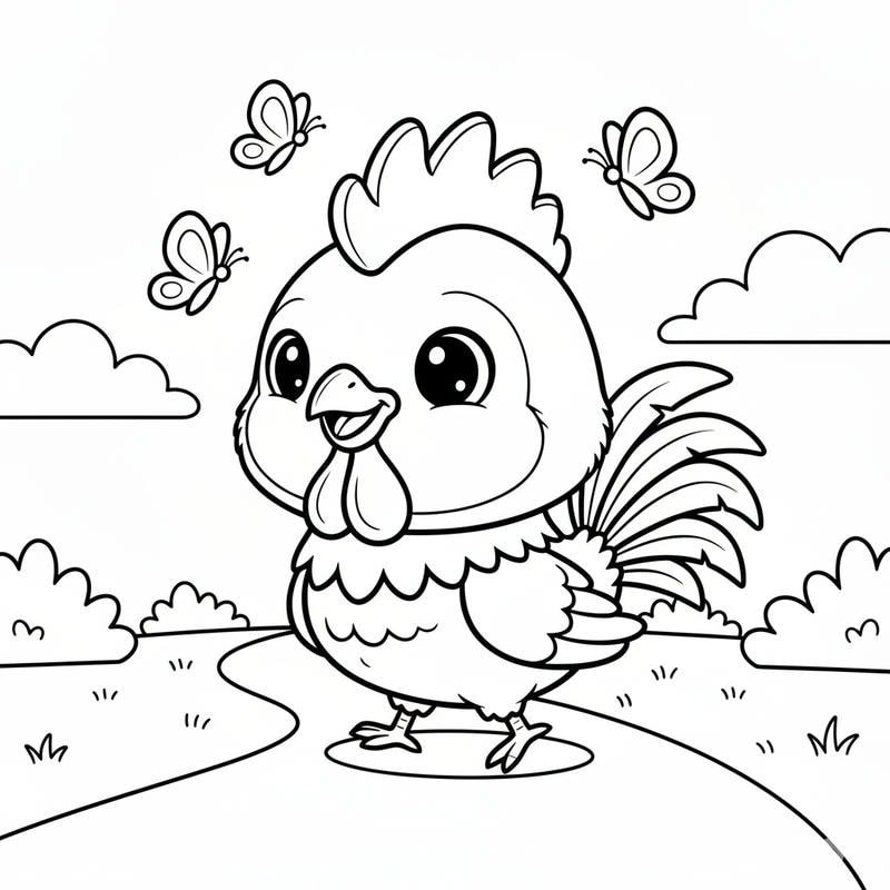 mẫu tranh gà trống thân dài đẹp mắt