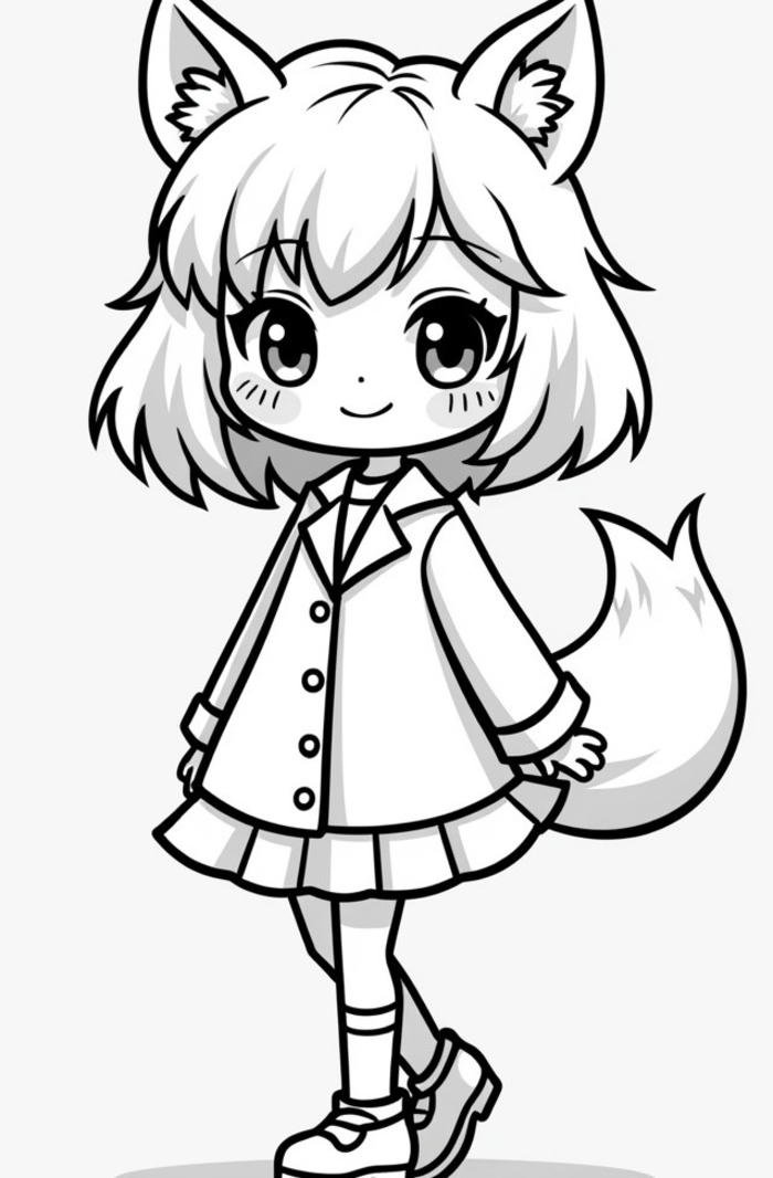 mẫu tranh tô màu con cáo đẹp