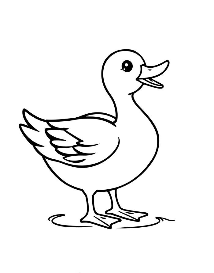 mẫu tranh vịt hoạt hình dễ thương bé thích