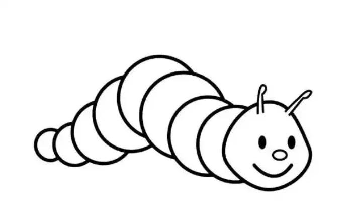 mẫu vẽ sâu đơn giản giúp bé tập trung tô