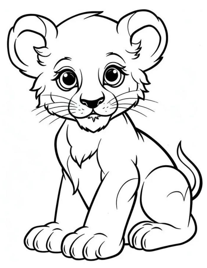 mẫu vẽ sư tử dễ tô phù hợp lớp mẫu giáo