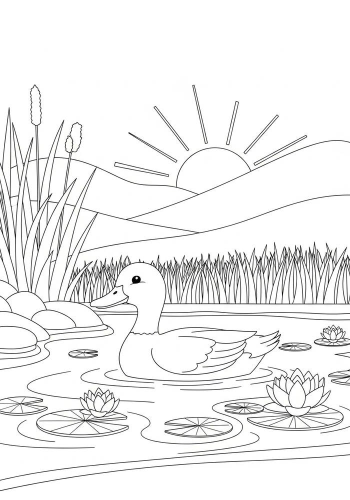 mẫu vẽ vịt đơn giản phù hợp lớp mẫu giáo