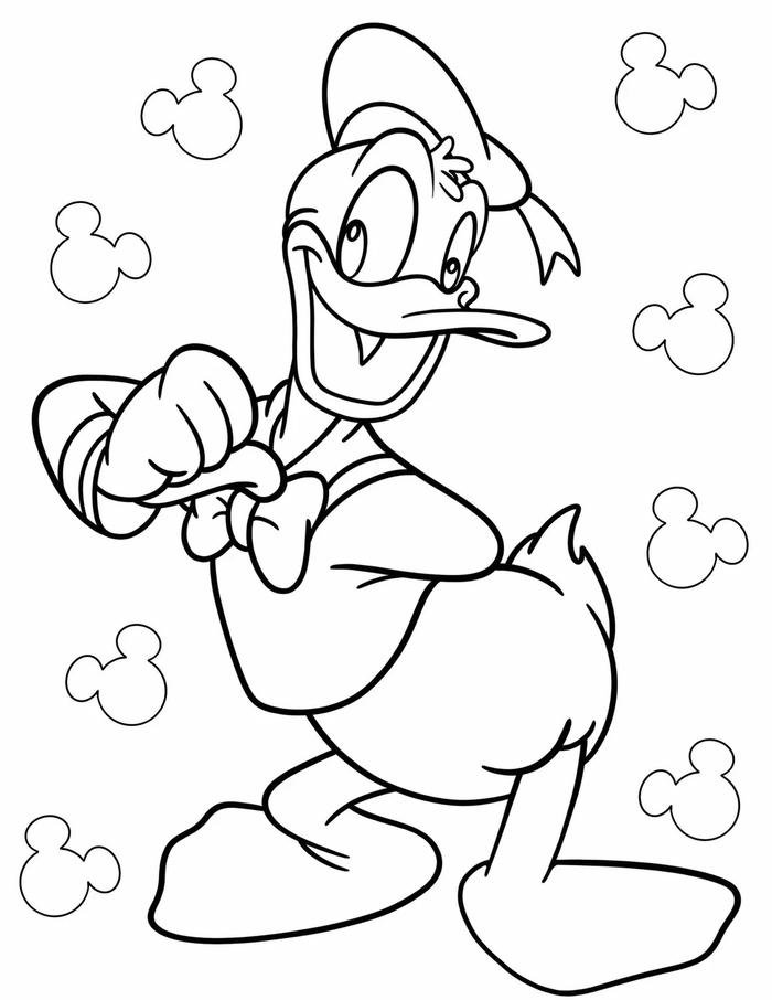 mẫu vẽ vịt mickey đáng yêu