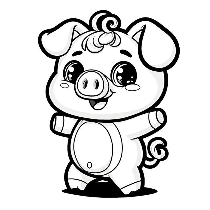 mềm mại tranh tô màu con heo trong trang trại