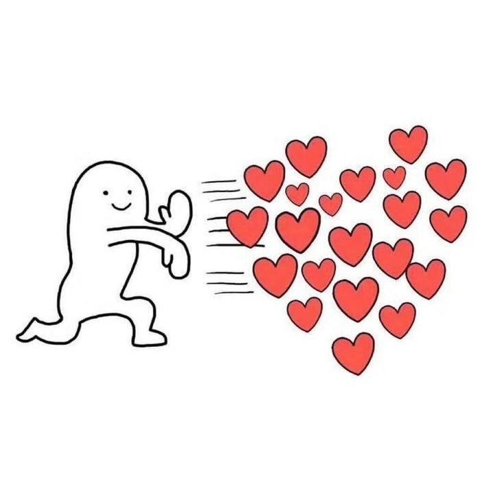 meme thả tim hài hước vui nhộn