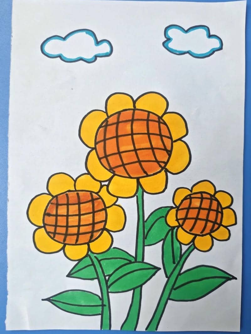 minh họa hướng dương nhẹ nhàng