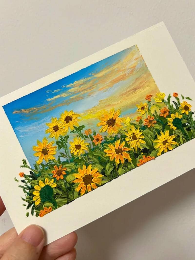 phác thảo hoa hướng dương mềm mại