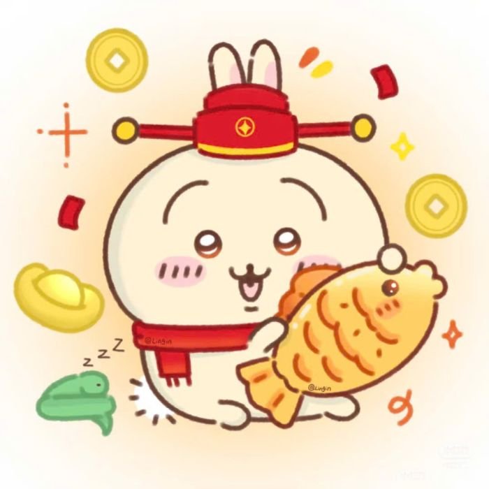 phong cách rộn ràng sticker tết