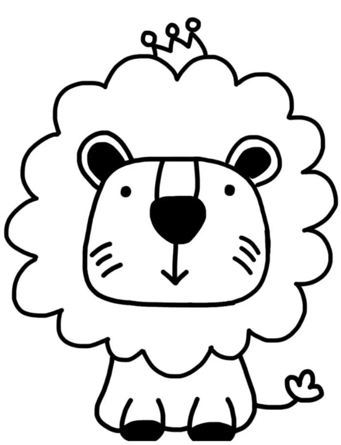 sư tử ngoái đầu nhìn rất đáng yêu để tập tô